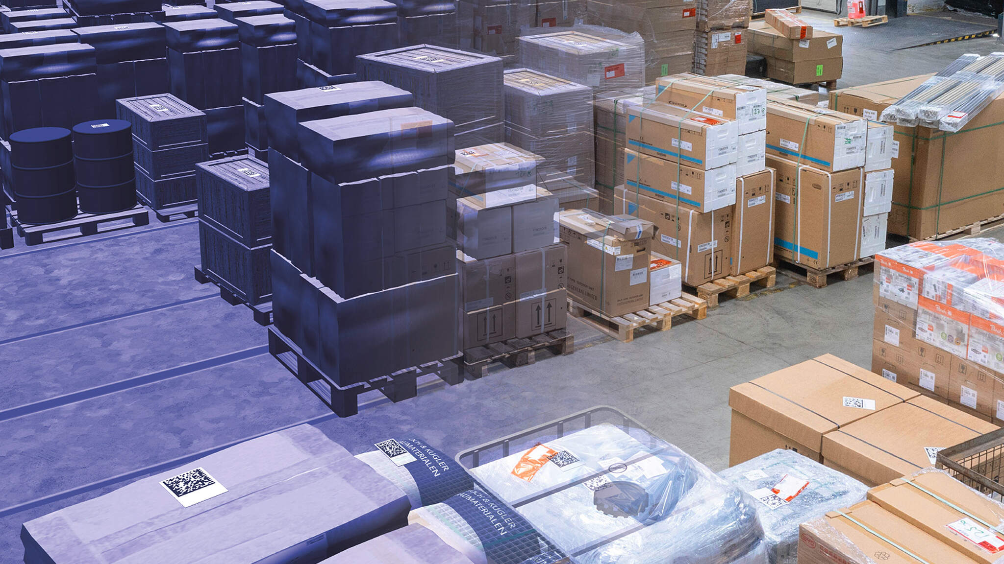 Digital erfasste Paketdaten beschleunigen den Güterumschlag im Lager.